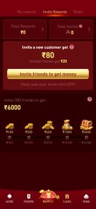 HA7 Game invite friends referral rewards and coin milestone screen